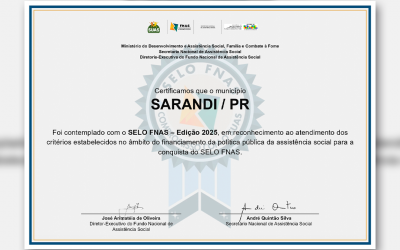 Sarandi é destaque nacional na assistência social após receber o Selo FNAS 2025
